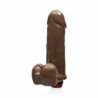 SI IGNITE Thick Cock with Balls and Vibration, 23 cm (9 in), Brown - TOYS