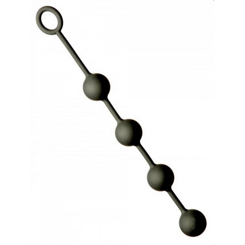 Anal Chain, Rubber Cord, Silicone, XL-XL-XL-XL, Black - TOYS