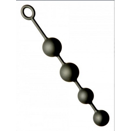 Anal Chain, Rubber Cord, Silicone, L-L-XL-XL, Black - TOYS